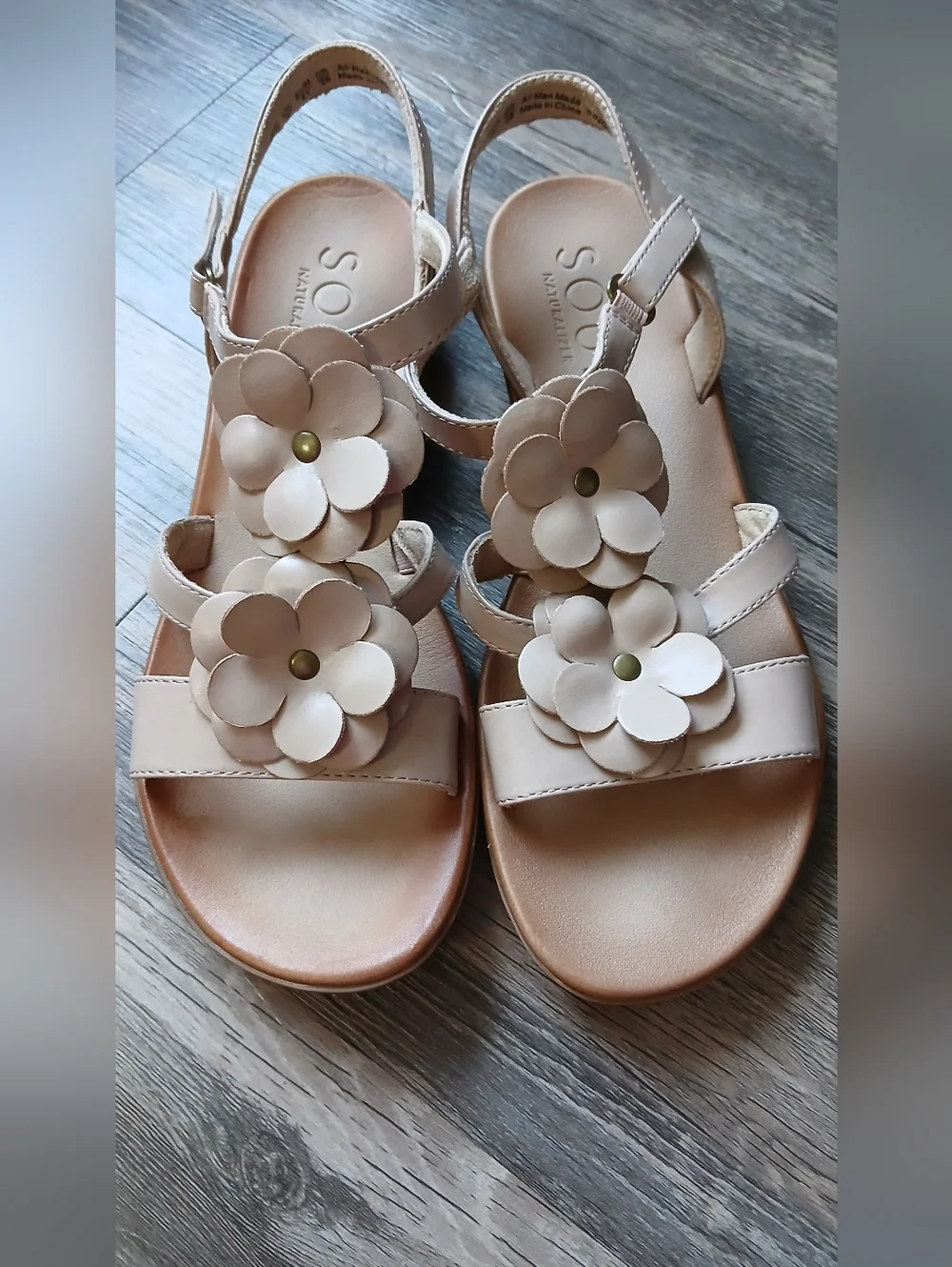 SOUL Naturalizer Beige Floral Slingback Sandals‎